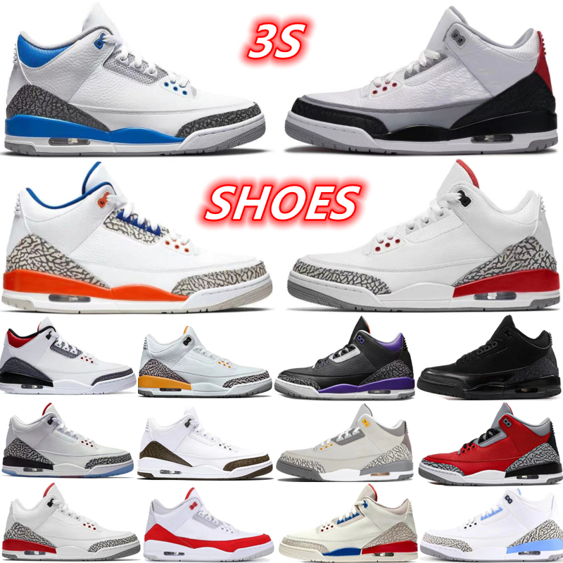 

2022 Top Quality 3 Men Basketball Shoes 3s Cool Grey UNC Black Cement Pine Green Racer Blue Fire Red Court Purple Orange Katrina Men Women Sneakers Sports, Box
