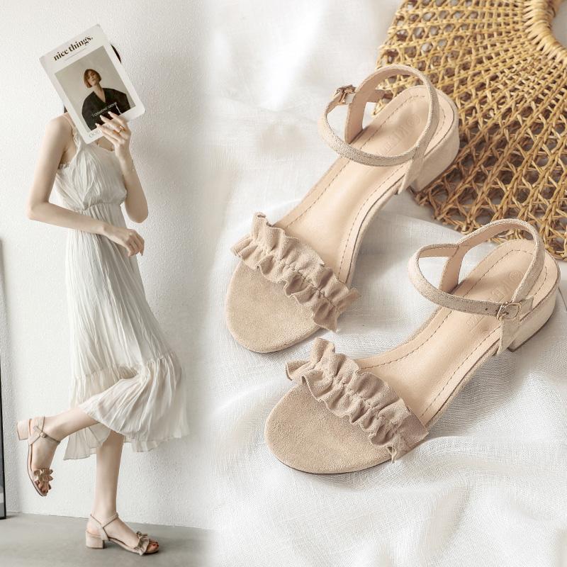 

Sandals Women's Summer 2021 Middle Heel Low Lovely, Black