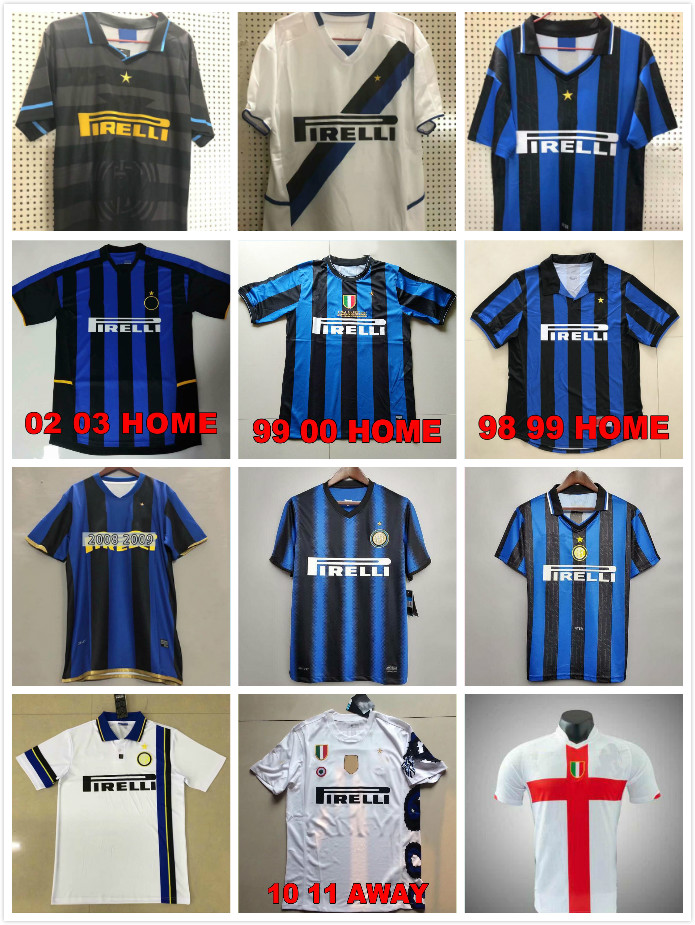 

1990 1997 1998 1999 Inter Vinatge Retro Soccer Jersey 9 RONALDO 22 MILITO 10 SNEIJDER BAGGIO ZANETTI VIERI Football Shirt Kits