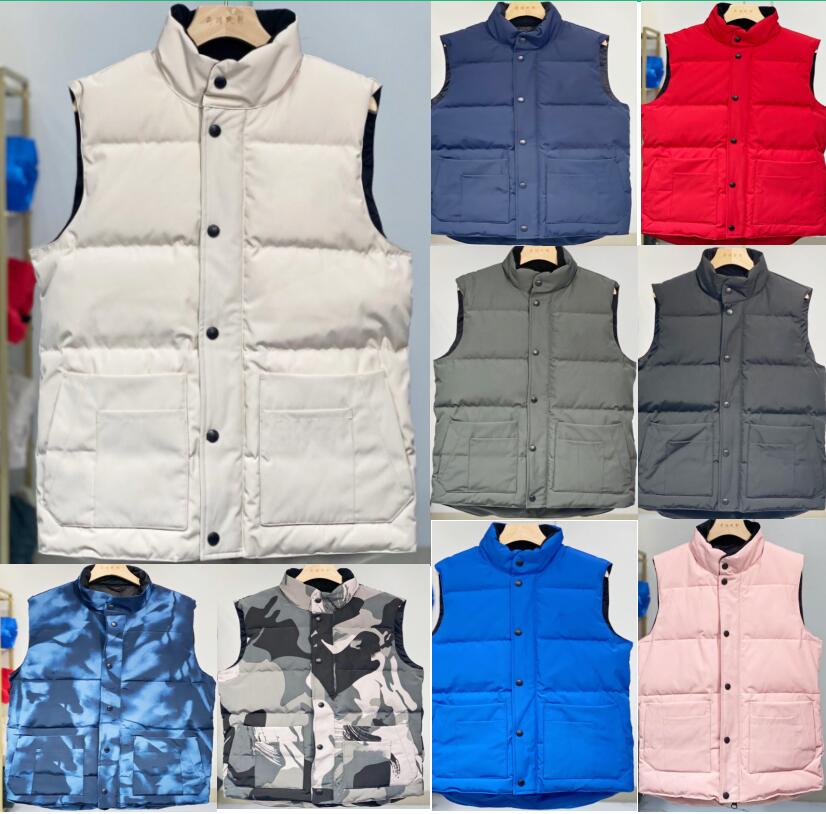 

Winter Down Vest Jacket America Brand Parkas Mixed Colors Men Couple Cotton Coats Stand Collar Thick Warm Puffer Jackets, Black;white
