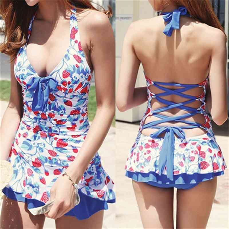 Women&#039;s Swimwear Womdee Pin Up Sexy Swimsuit Push Halter Bikini Tankini Swim Bathing Suit Beachwear (Strawberry) O7NN-image-688404624