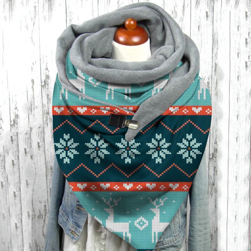 

Scarves Women Scarf Christmas Cartoon Elk Snowman Snowflake Printing Fashion Multi-Purpose Bandana High Quality Functional, Blue;gray