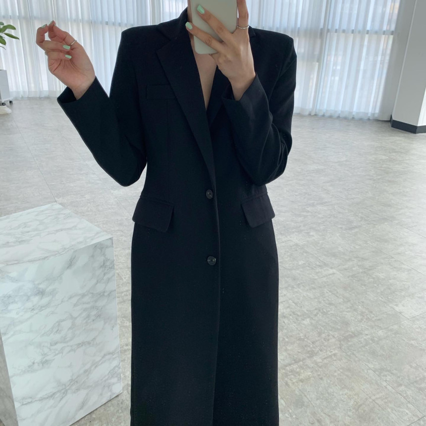 

Women's Jackets Women fancy long casual blazer elegant sleeve coat of trend vintage office button Korean jacket windbraker lapel VUIM, 1# shoe box
