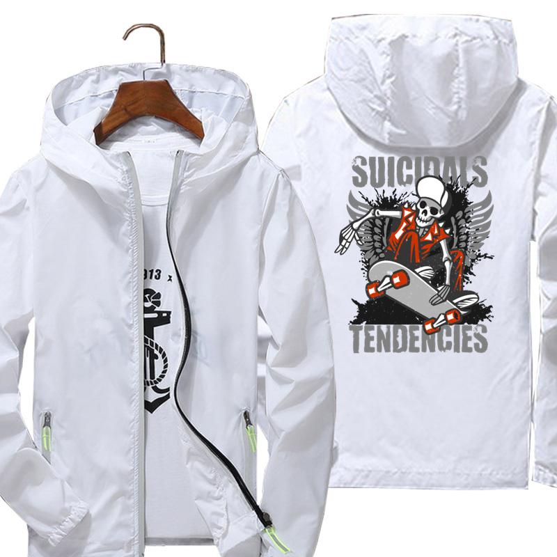 

Men's Jackets Custom Men Women Suicidal Tendencies 2 Thin Hooded Running Windproof Repellent Cycling Windbreaker Clothing, Black;brown