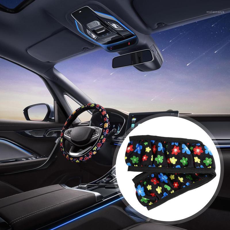 

Steering Wheel Covers Car Protective Sleeve Flowers Pattern Automotive Decoration