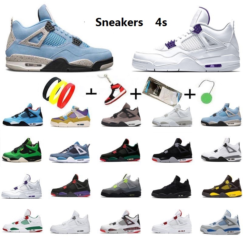 

Top Quality 2021 new 4 4s Jumpman basketball shoes men women Wholesale metallic purple red green bred OVO Splatter black cat what the men mens sport Sneakers, 33