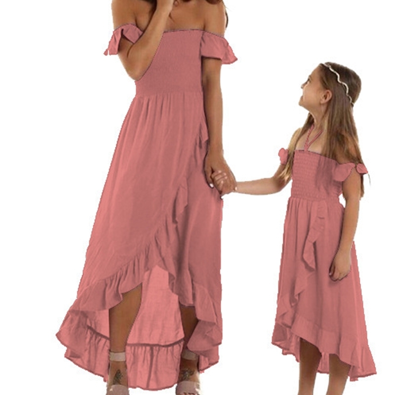 

summer beach skirt mother's parent-child dress xx0166, Black;gray
