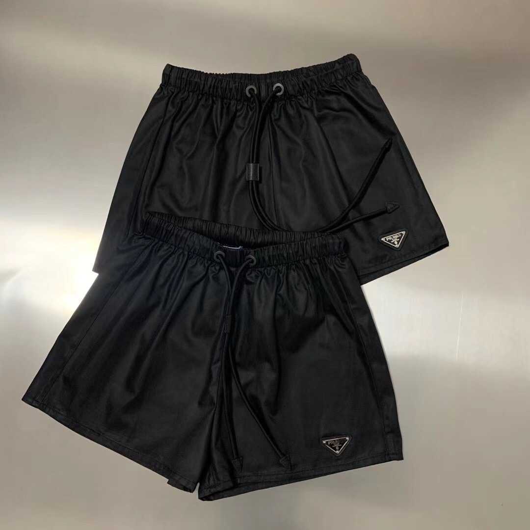 

incense P family drawstring elastic waist casual nylon inverted triangle shorts loose women's style 210616, White;black
