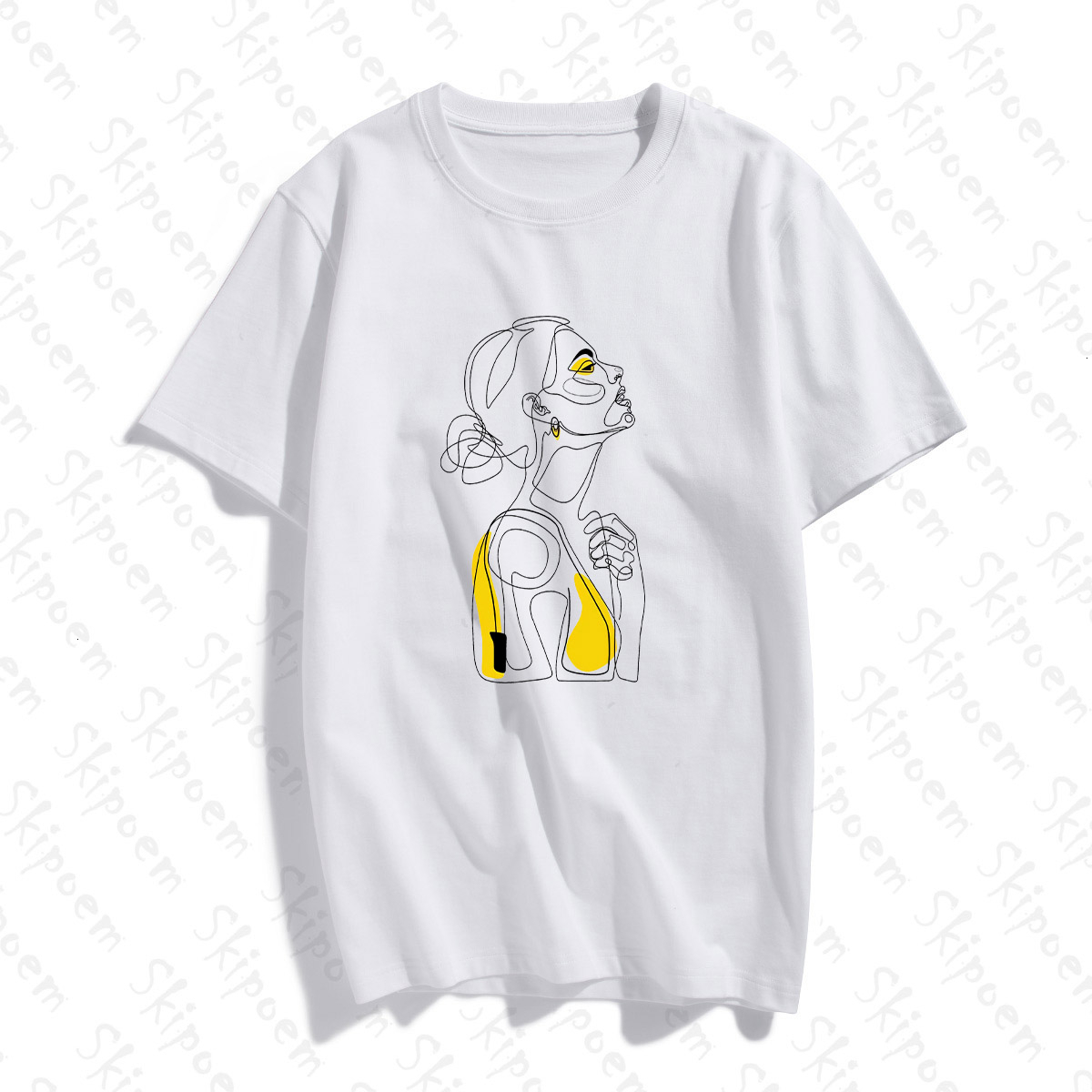 

Abstract Women Drawing Women Tshirt Korean Style Vintage Harajuku Gothic Cotton Plus Size Short Sleeve Clothes Tee Shirt Femme