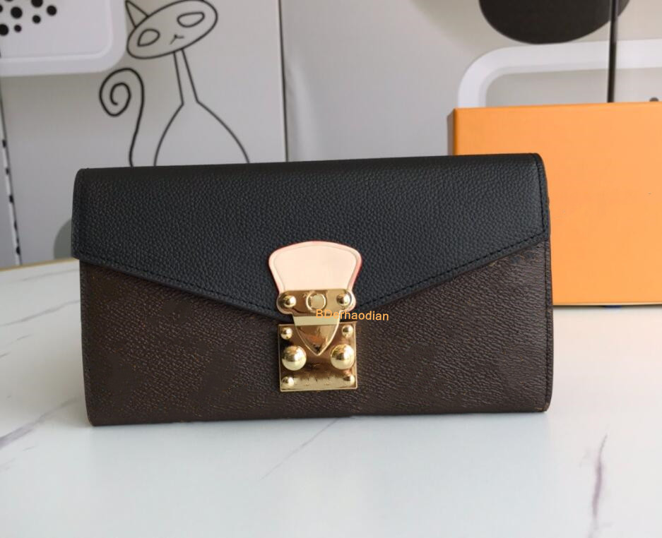 

Wholesale 9 colors fashion single zipper pocke men women leather wallet lady ladies long purse with orange box card 58414 size 19*10cm