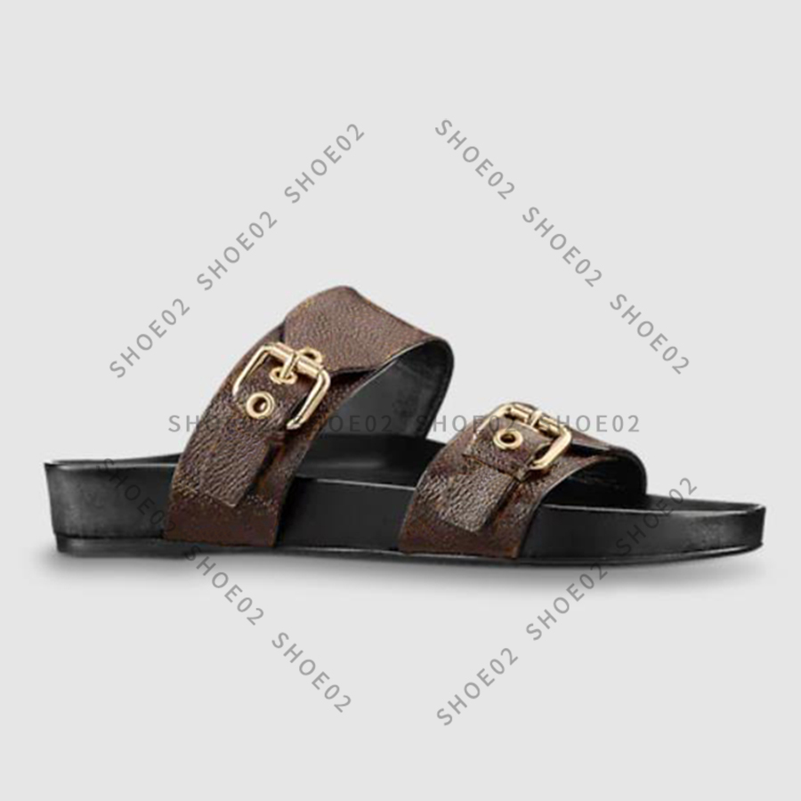 

High Quality Designer Slippers slides sandals Summer Flats Sexy real leather platform Shoes Ladies Beach shoe02 01, #14