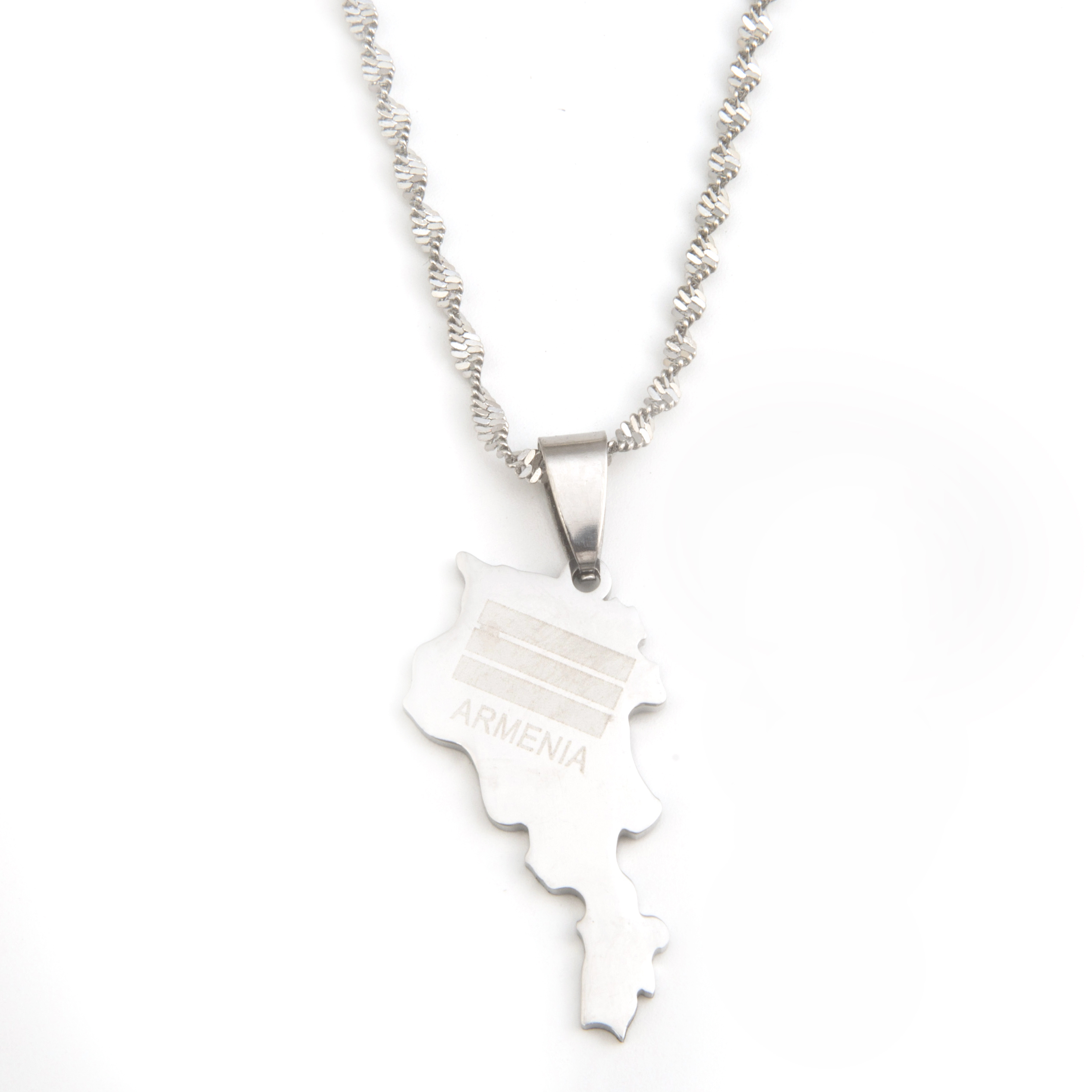 

Stainless Steel Gold Color Armenia Map Flag Pendant Necklace Trendy Armenians Maps Charm Jewelry