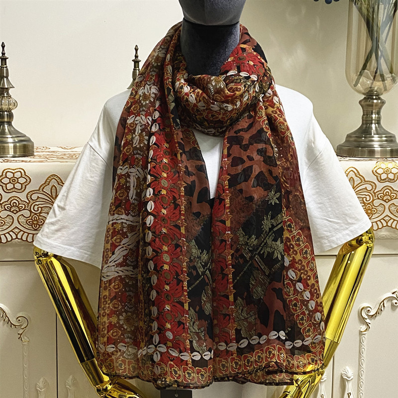 

Women's long scarf scarves good quality 100% silk material pint letter flowers pattern size 180cm - 105cm, Blue;gray