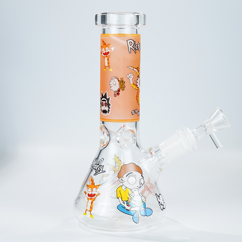 

Hookah 7.8inch 4mm Thick Glass Smoking Water Pipe Rick and Morty with regular color decals