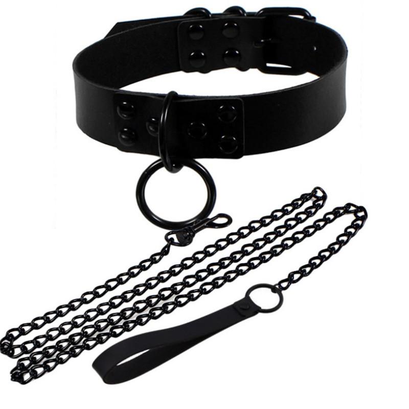 

Chokers Harajuku Chocker Sexy Rivet Black Leather Goth Punk Gothic Choker Necklace For Women Man Bondage Cosplay Jewelry