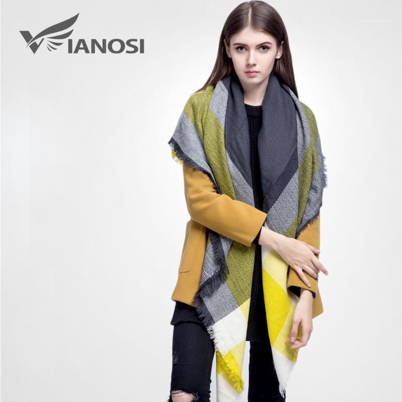 

[VIANOSI] High Quality Plaid Scarf Women Thicken Soft Winter Fashion Shawls And Scarves DS0331