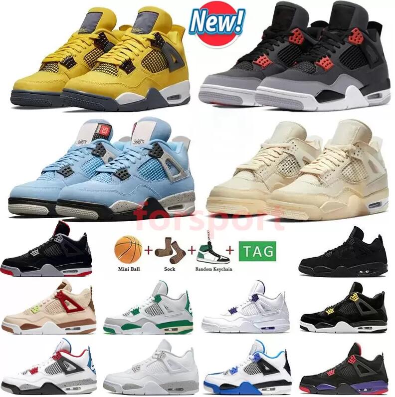

Hot Quality Designer Jumpman 4 Sail Basketball Shoes 4s Noir University Blue Black Cat Shimmer Men Star Fish Mushroom Orange Metallic Women Trainers Sneakers 36-47, Shoes (7) 36-47