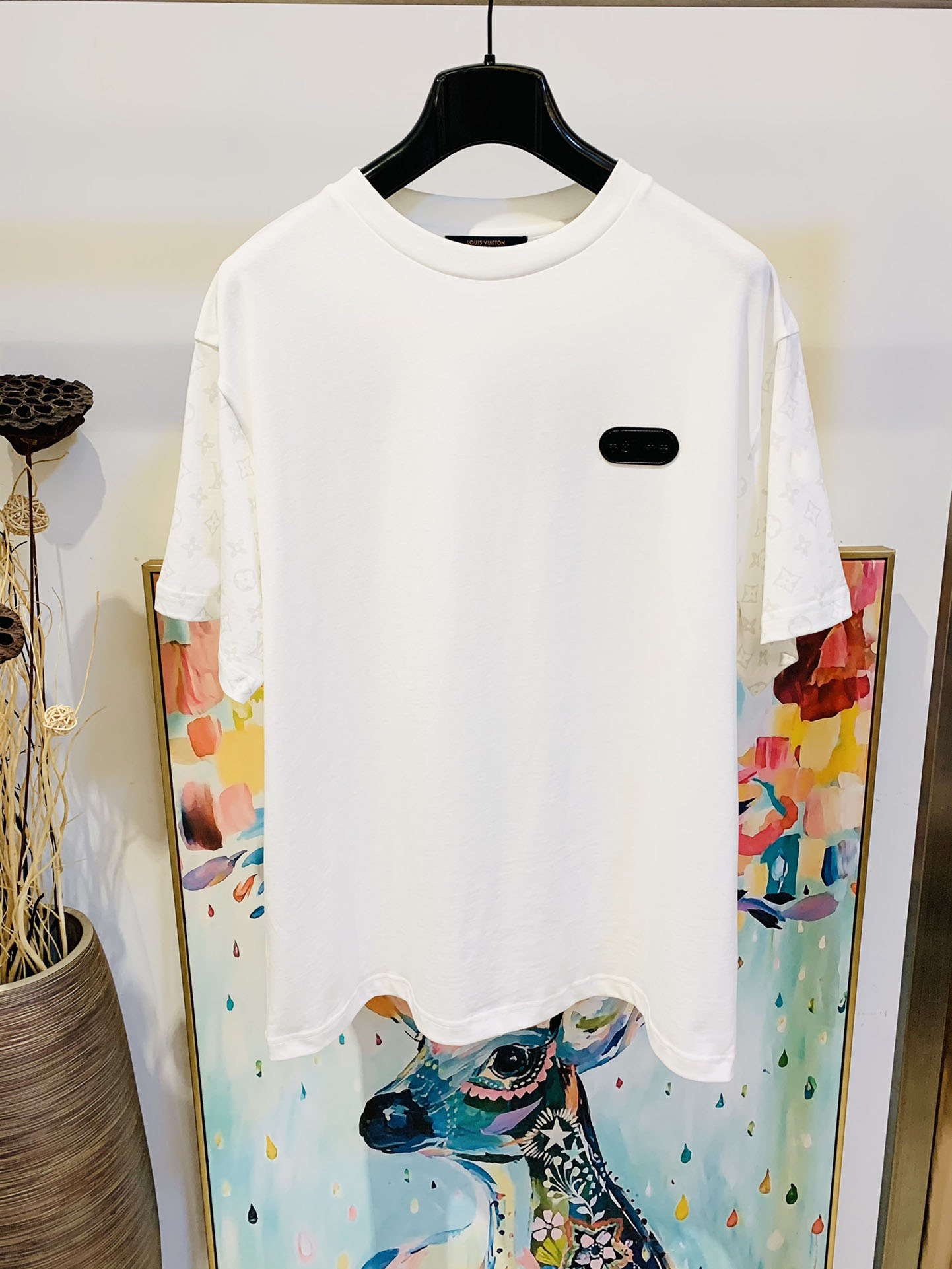 

2021 high quality summer mens t shirt fashion designer sleeve stitching leather logo US size loose edition cotton lovers luxury men's T-shirt, White;black