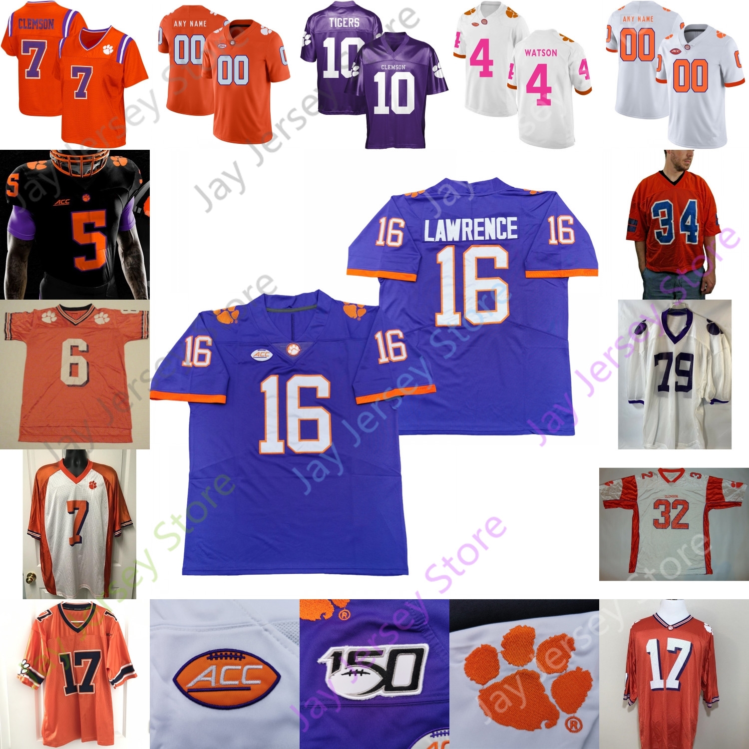 

2021 Clemson Football Jersey NCAA College Trevor Lawrence Chase Brice Etienne Jr. Higgins Ross Rodgers Tyler Davis D.J. Uiagalelei Myles Murphy, Orange ii