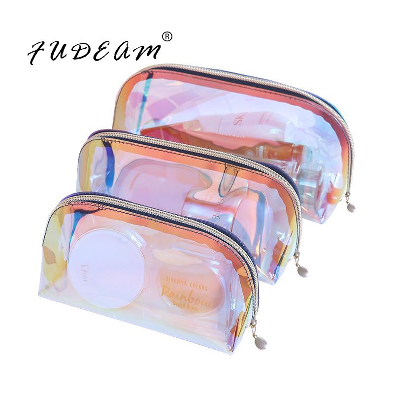 

Transparent PVC Women Cosmetic Bag Toiletry Organize Storage Travel Waterproof MakeUp Female Portable Zipper Wash Bags & Cases