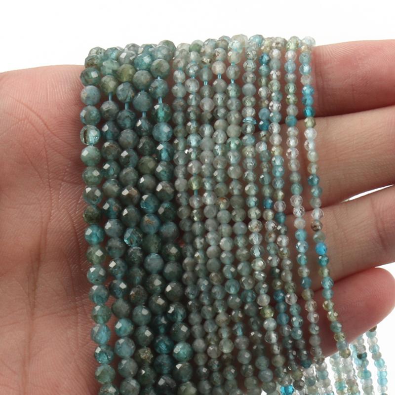 

Other 2/3/4mm Faceted Natural Stone Blue Kyanite Round Loose Spacer Waist Seed Beads For Jewelry Making Diy Bracelet Necklace 15 Inch