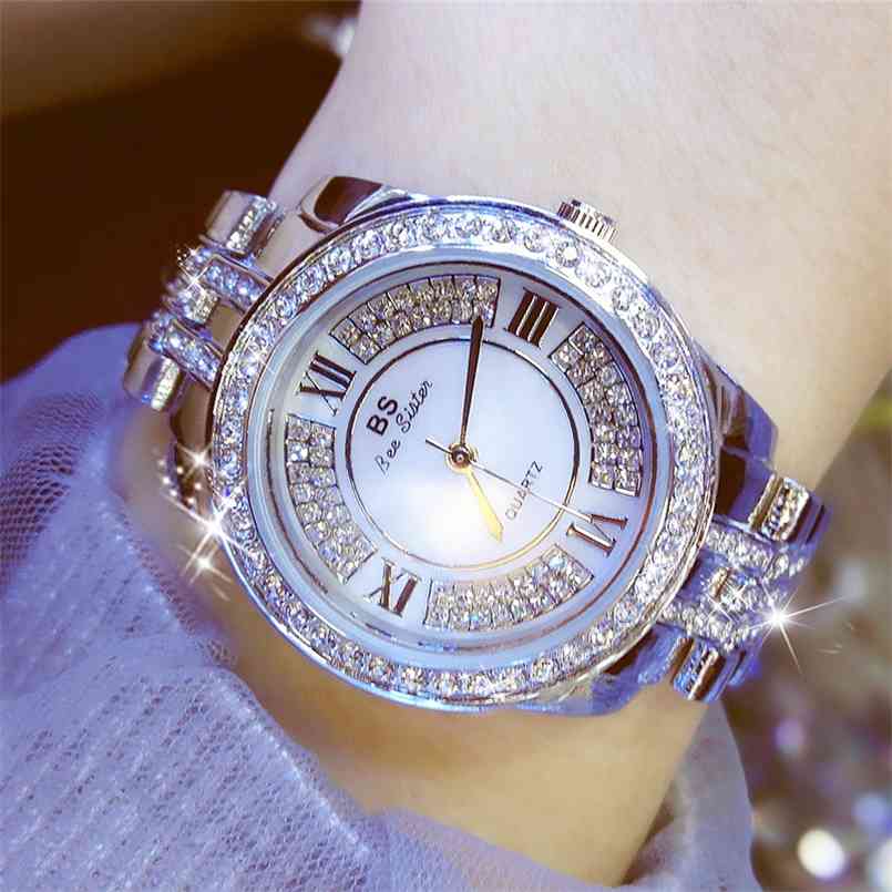 

Relogio Feminino Woman Watches Brand Luxury Elegant Female Silver Diamond Wrist For Women Montre Femme 210707, Gold