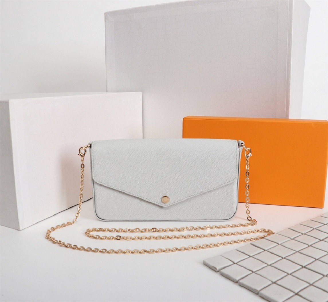 

high quality Pochette Felicie Handbag bag Leather wallet Fashion Ladies Shoulder Bags Composed of genuine leathers material it feels soft With box, 111111