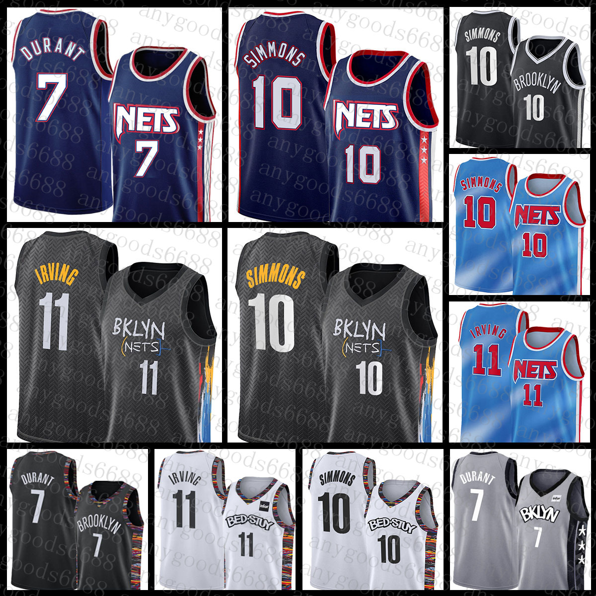 

Brooklyns Net 11 72 Ben Simmons Kevin Durant Basketball Jersey 2021 2022 New 10 7 Kyrie Irving Biggie Yellow