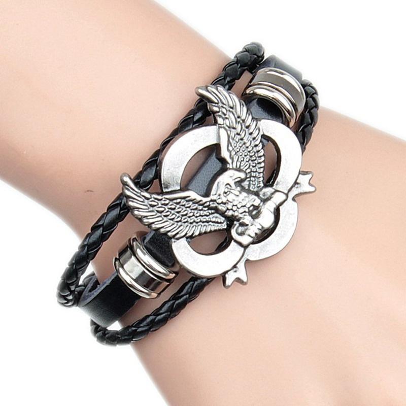 

Bangle Vintage Leather Bracelet Men's Fashion Eagle Jewelry Accessories