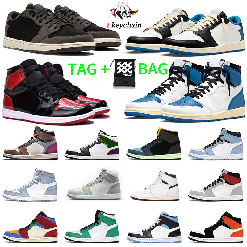 

Basketball Shoes BAG Bred Patent Bordeaux University Blue 1 1s High Dark Mocha Electro Orange Military UNC Light Smoke Grey Hyper Chicago royal toe men women sneakers, 42. 5.5-12 silver toe