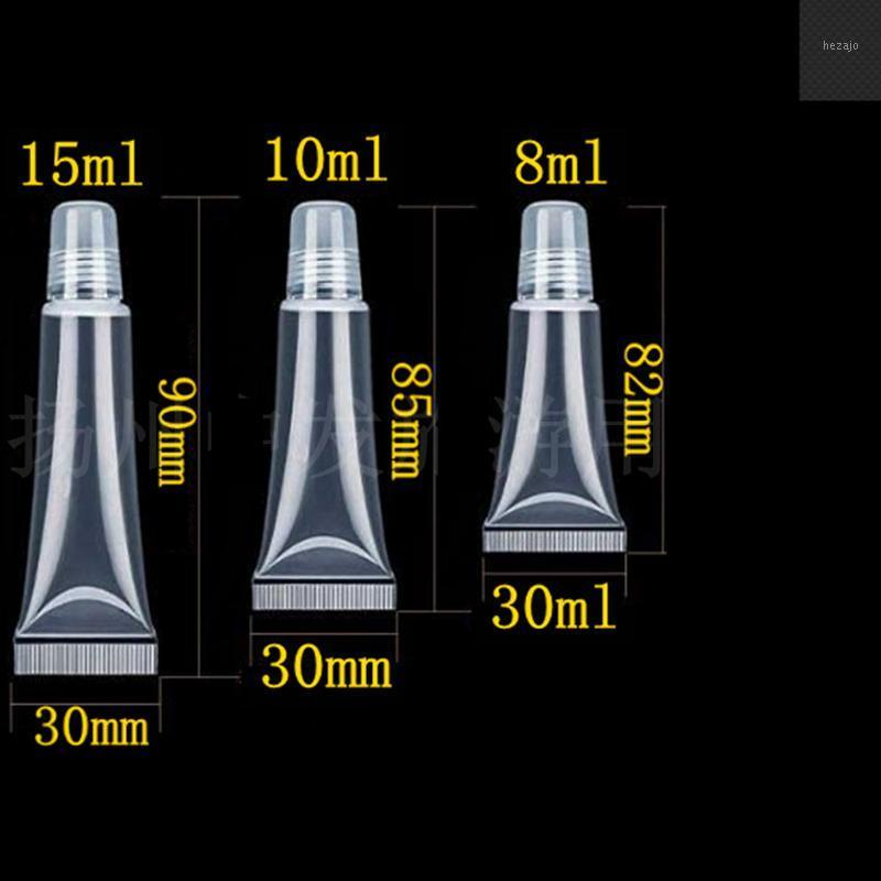 

Storage Bottles & Jars 30pcs 5/8/10/15ml Lip Gloss Tubes Soft Hose Makeup Squeeze Sub-bottling Clear Plastic Lipstick Tube Container