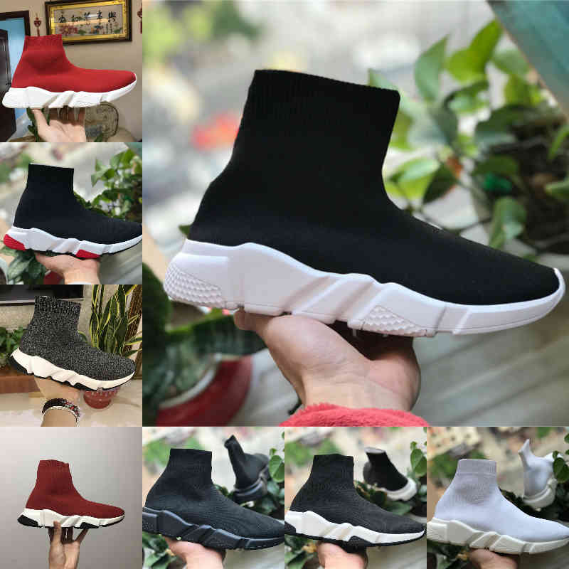 

Wholesale 2021 Speed Trainer Black Red Luxury High Casual Sock Shoes Men Women Cheap Fashion Paris Designer Sneakers High Quality EUR36-45 F11