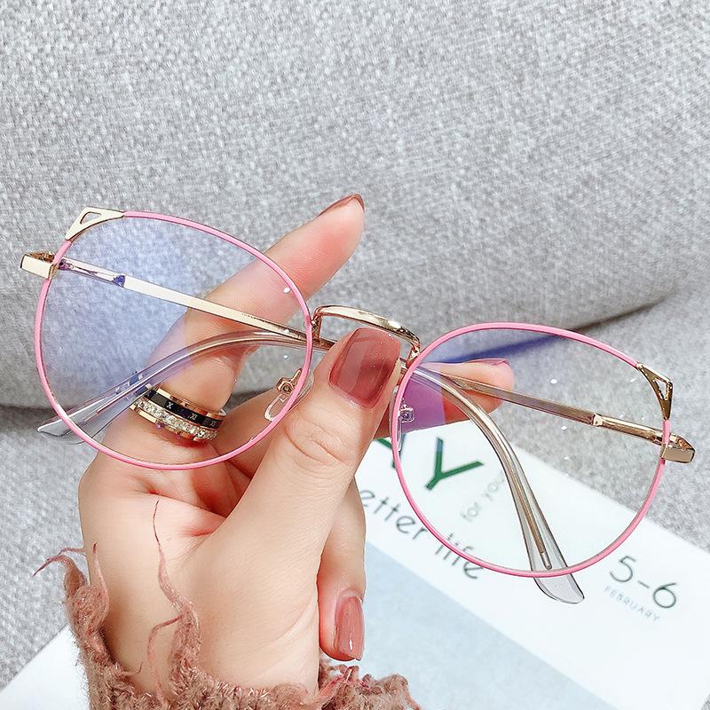 

Sunglasses Trends Office Cat Eye Anti Blue Light Glasses Women Blocking Computer Goggles Oversized Big Size Eyeglasses Alloy Frame