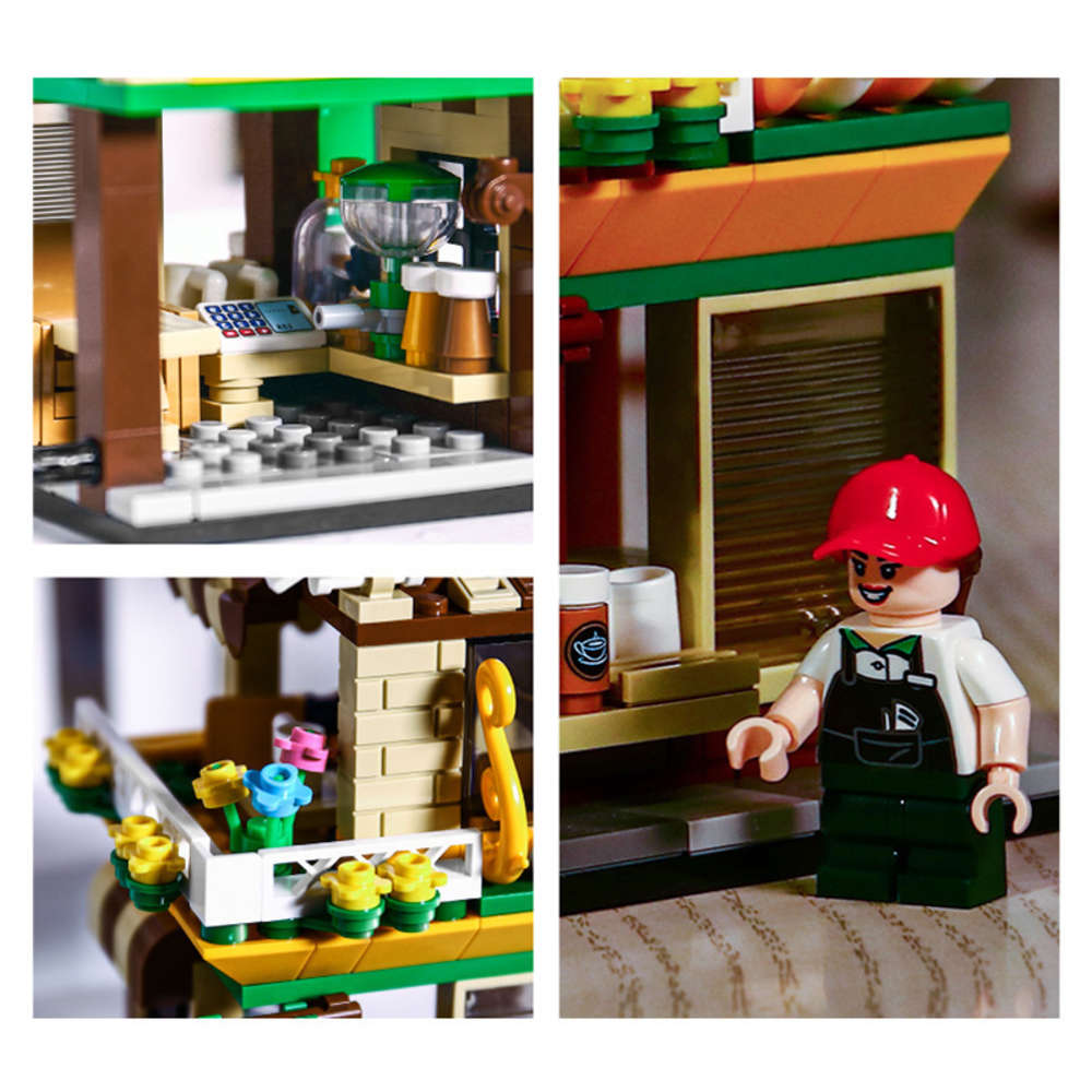 

Assembled toys S-brand block compatible with LEGO City building lighting street view children's toy assembly small particle kindergarten gift