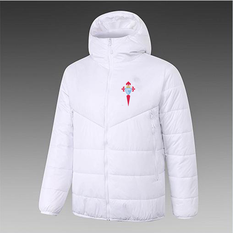 21-22 Real Club Celta de Vigo, S.A.D Men's Down & Parkas soccer hoodie jacket winter coat full zipper football Outdoor Warm Sweatshirt LOGO Cus