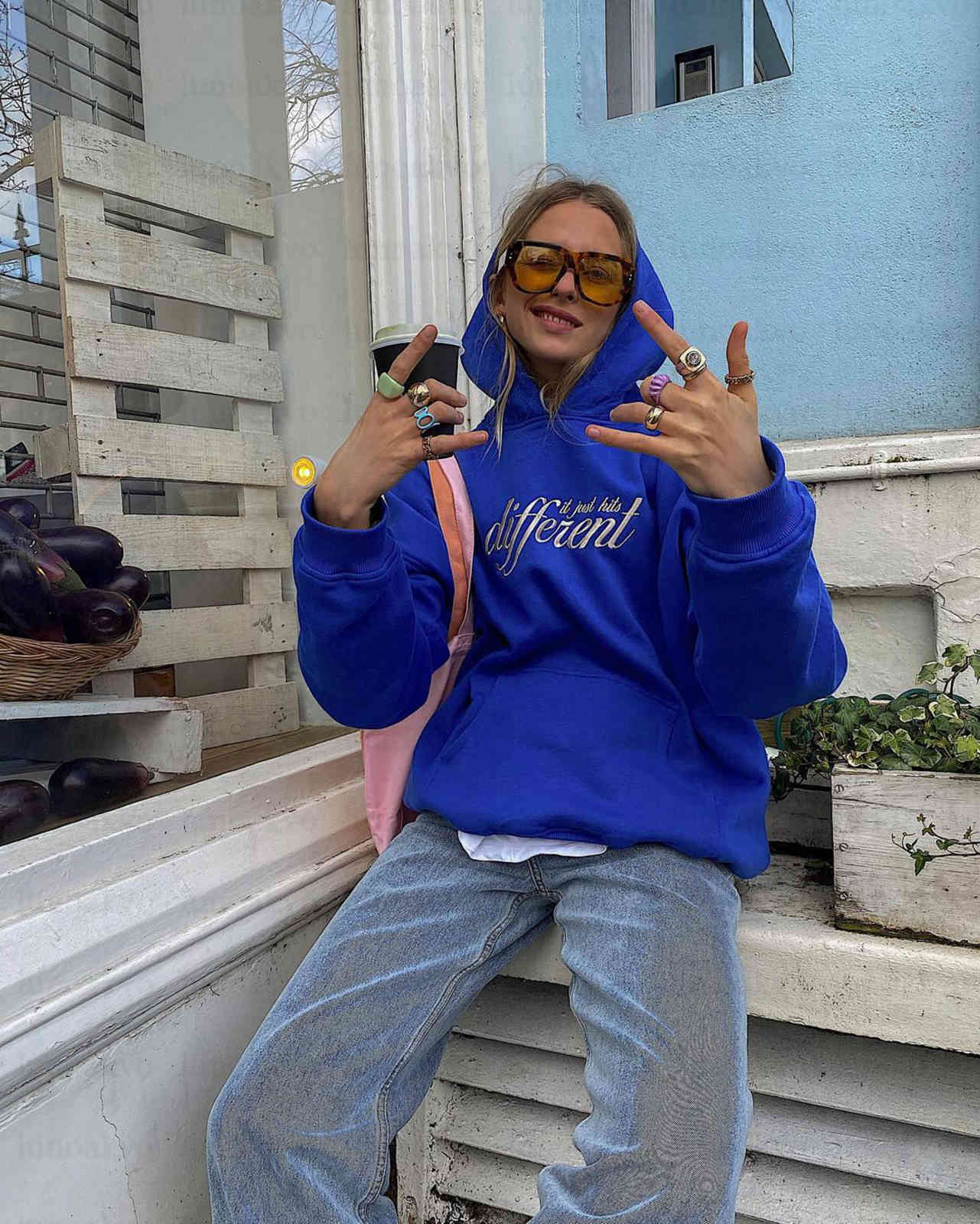 

women's hoodies & sweatshirts new in women oversize hoodie in cobalt korean fashion loose embroider y2k streetwear vintage clothes, Black