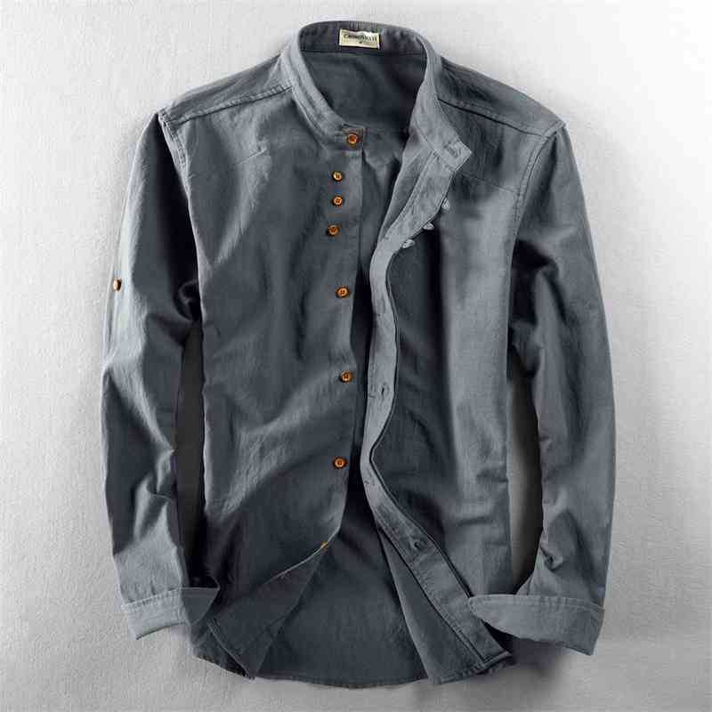 New men&#039;s casual linen shirt in 2021 spring-image-707106652