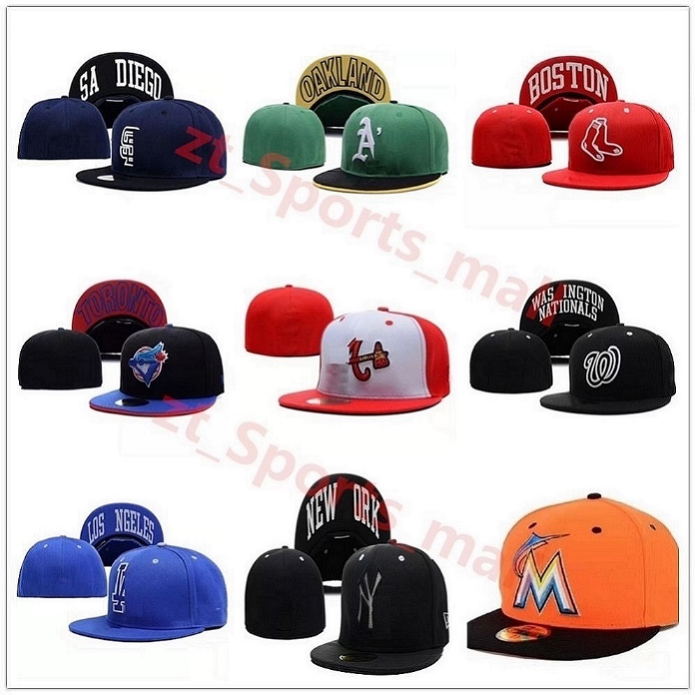 

One stop baseball caps Snapbacks team fan close fitting baseball cap live mix and match order size fully closed flat mouth hat bone decoration, As shown in illustration