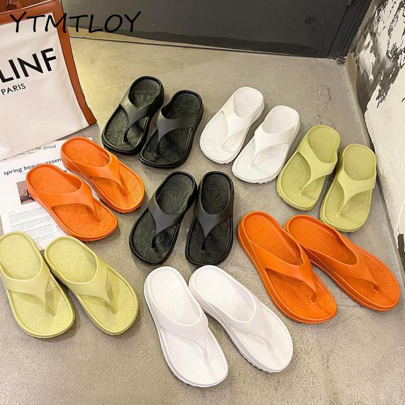 

Slippers Thick Bottom Platform Wedges Flip Flop Sandals Summer Shoes Soft Bathroom Slides Outdoor Ytmtloy Women, Black