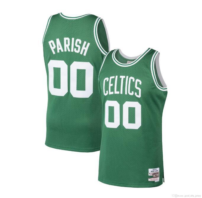 

Men Boston Celtics Robert Parish 00 Mitchell & Ness Kelly Green 1985-86 1986-87 HardwoodS Classics Swingman Player Jersey, Black;red