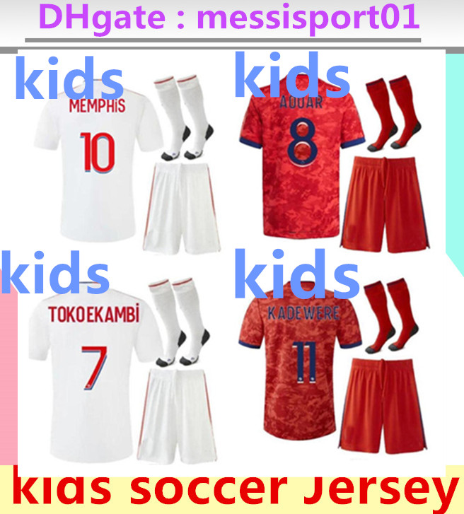 

kids Olympique Lyonnais Lyon soccer jersey 21 22 Maillot foot 2021 2022 maillots de football shirt TRAORE MEMPHIS OL boys kit uniforms, Black