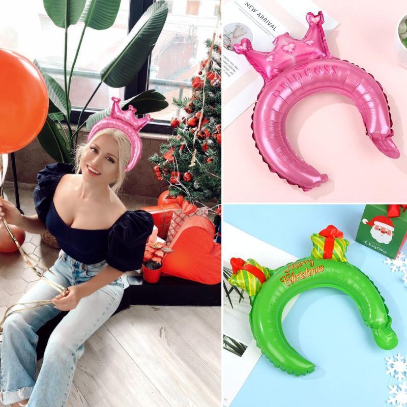 

Party Decoration Shower Gifts Inflatable Toys Decor Mini Animal Headband Head Wear Foil Balloon Christmas Halloween Hair Clasp