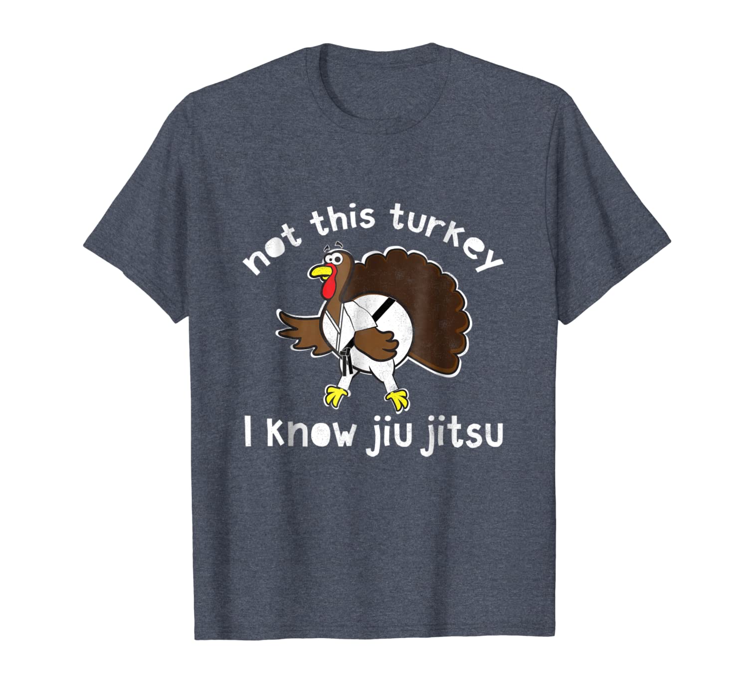 

thanksgiving turkey i know jiu jitsu funny t- shirt, White;black
