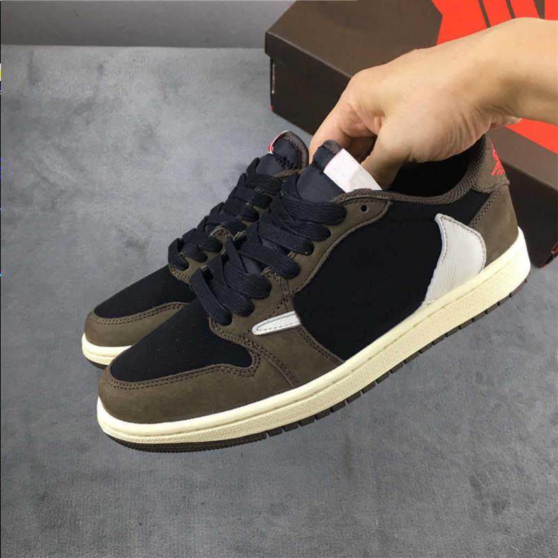 

2021 Authentic Scotts 1s low Jumpman Shoes Jack Basketball X Brown OG Men Cactus TS Sneakers 1 SP box Outdoor Travis With Sports Qpbtq, Black