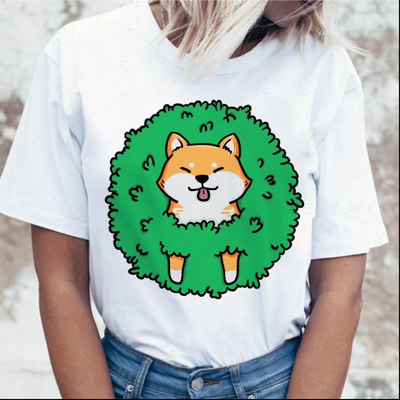 

shiba inu funny graphic korean womens t shirts clothing ulzzang tees harajuku, White
