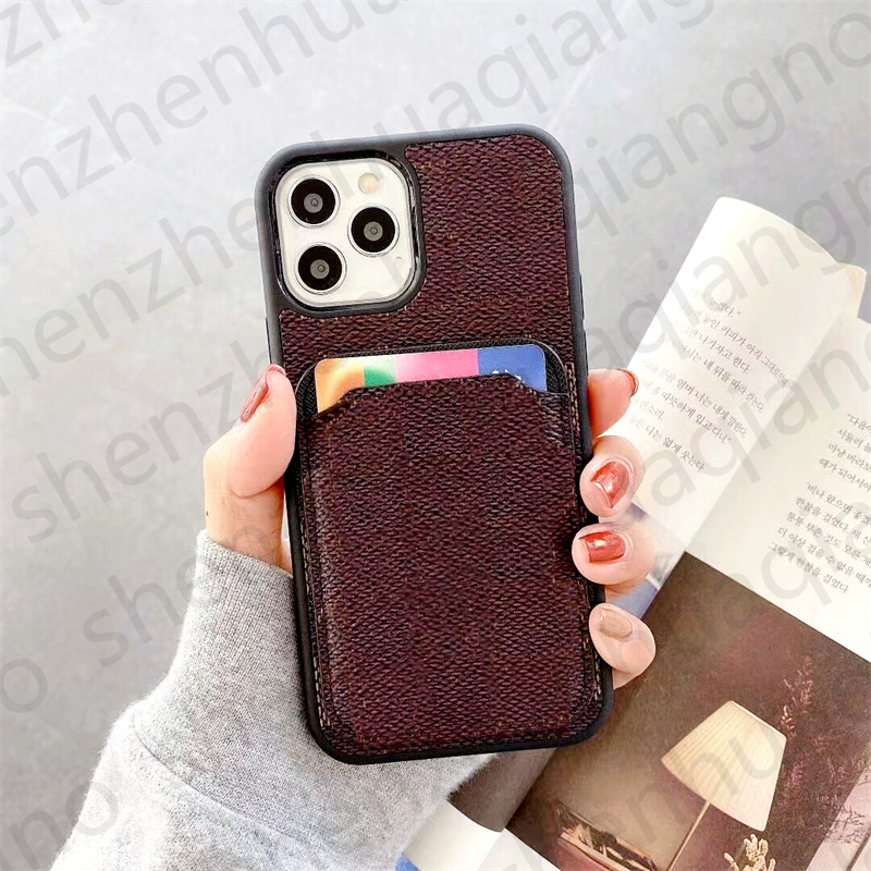 

Leather Wallet Phone Cases For iPhone 13 6.7 inches 11 i 12 Pro Max XR X XS Plus Credit Card Holder Protective Cover Fashion Luxury Brown Flower Women Men Case With Box, 1#floral+logo