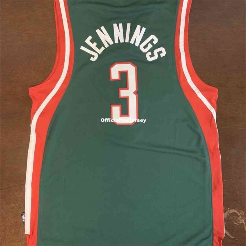 

Cheap Ad TOP MIL #3 Brandon Jennings Vest Jersey Men XS-5XL.6XL shirt stitched basketball jerseys Retro NCAA, Green