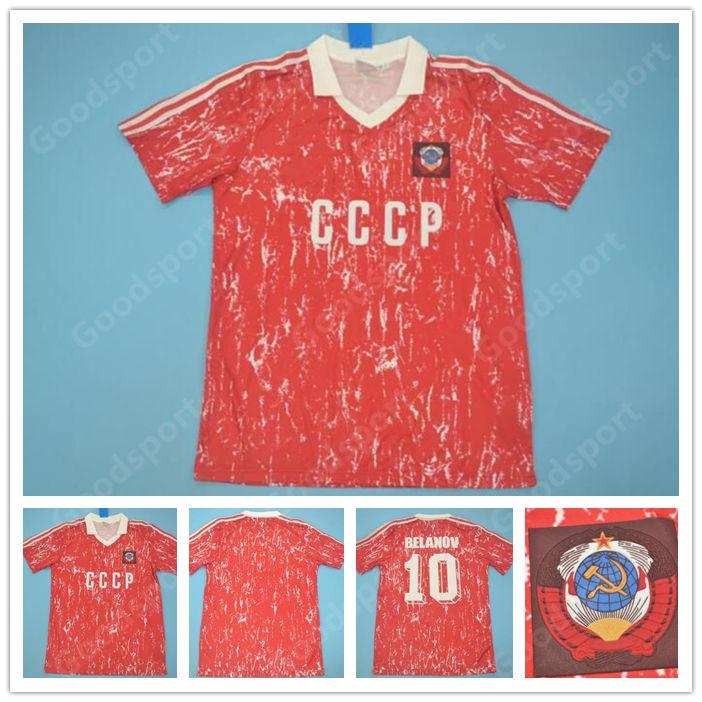 

1990 Retro USSR CCCP Soviet Union JERSEYS 86 87 Igor Belanov MASCITTI BLOKHIN Soccer 1986 1987 USSR Vintage Classical Football Shirts calcio, Men