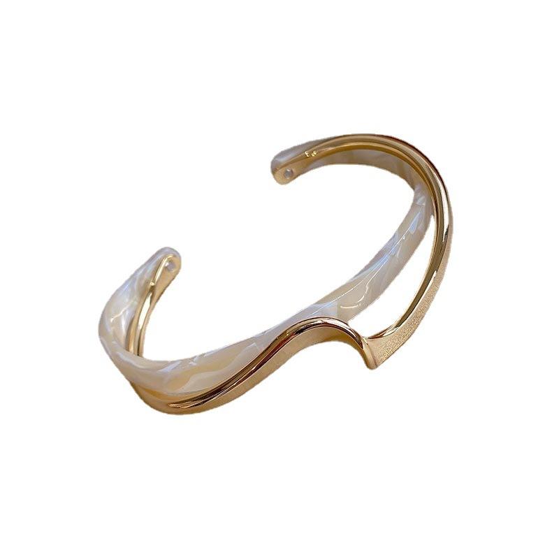 

Bangle Fashion Statement Open Bracelet For Women Geometric Bracelets Gold Hollow Double Polish Party Jewelry Gifts