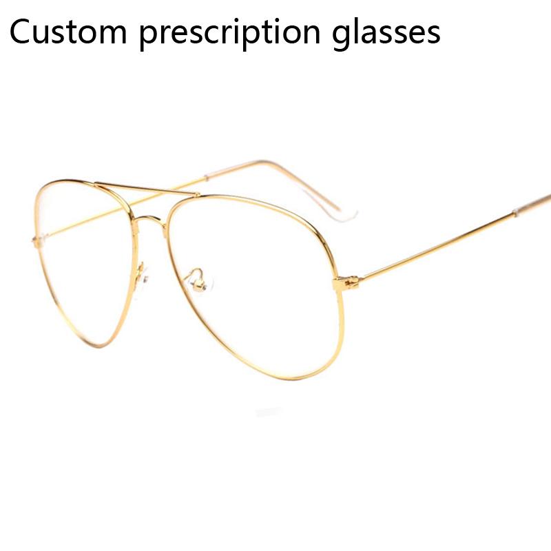 

Fashion Sunglasses Frames Custom Prescription Myopia Glasses Frame Pilot Eyeglasses Lens Women Men Optical For